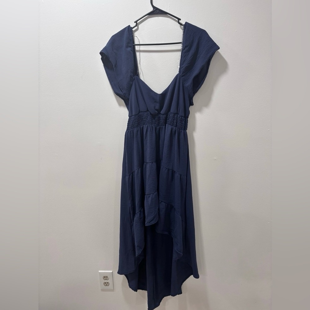 Discreet Navy Blue Women's Dress